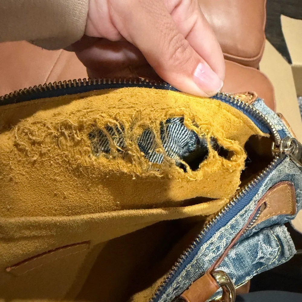 Louis Vuitton Blue Denim Handbag - Picture 7 of 13